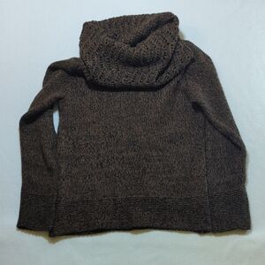 Cozy Chunky Neck Brown Knit Turtleneck Sweater Earthy Boho